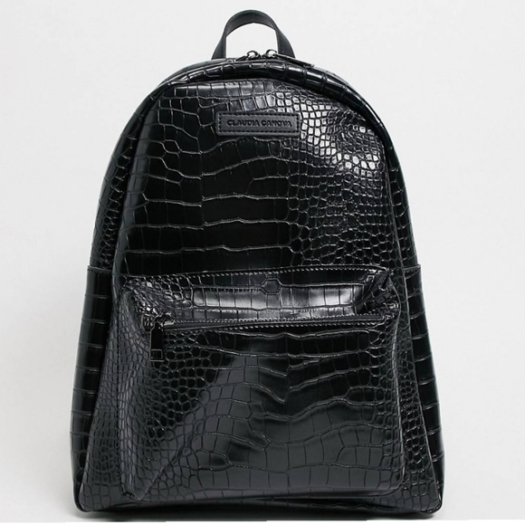 Claudia Conova Handbags - New! Mock Croc Backpack in Black
